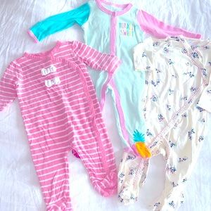 Bundle of footie pajamas